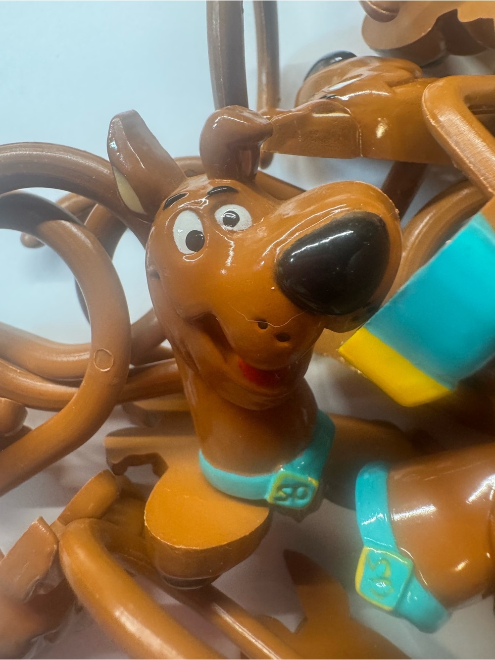 Scooby Do Shower Curtain hooks Brown Action Figure with Teal Collar - Kids Toys